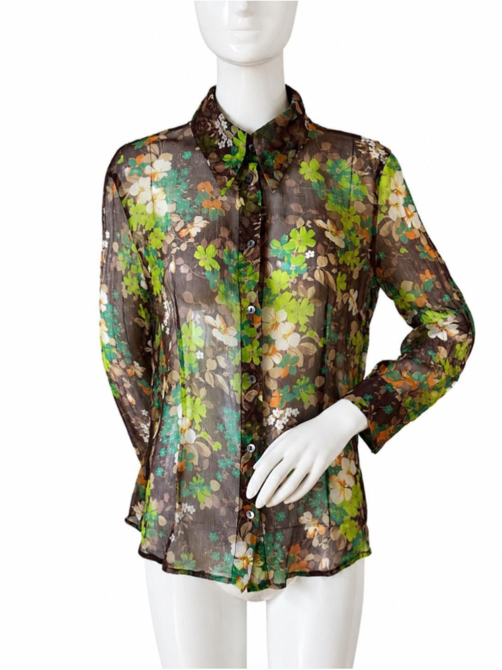 Vintage Dolce & Gabbana Silk Floral Blouse S/M